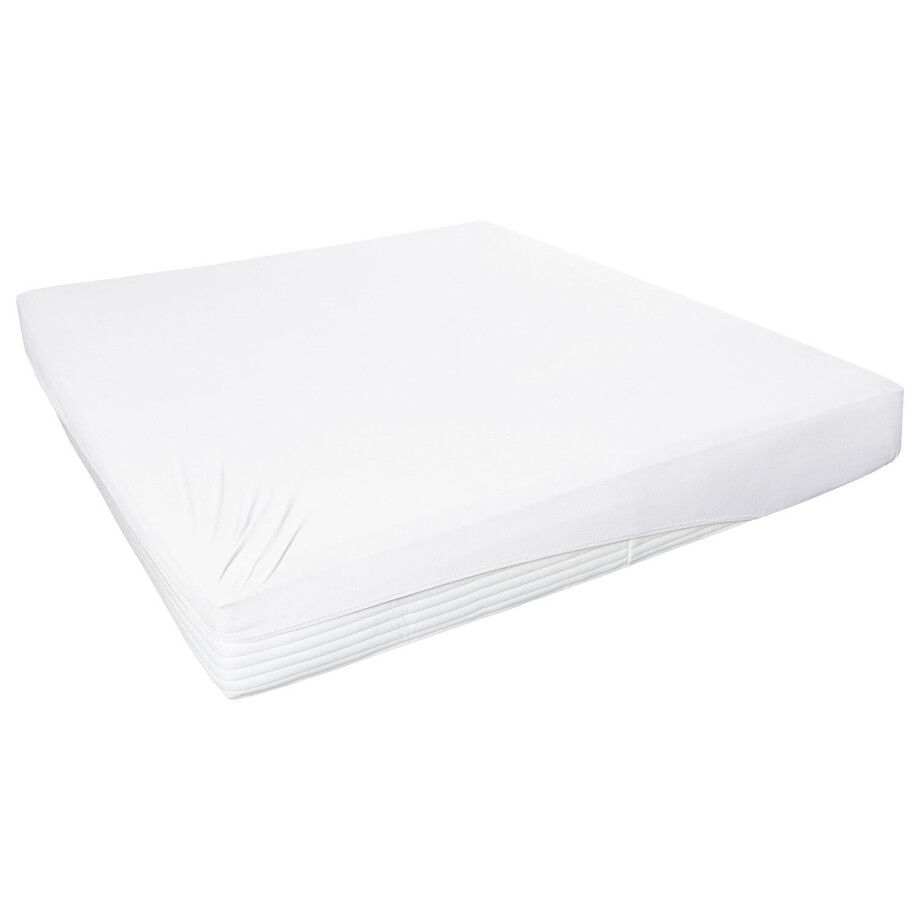 PRIMERA Jersey hoeslaken, 90-200 x 200 cm (Wit, 140-160 x 200 cm) afbeelding 1
