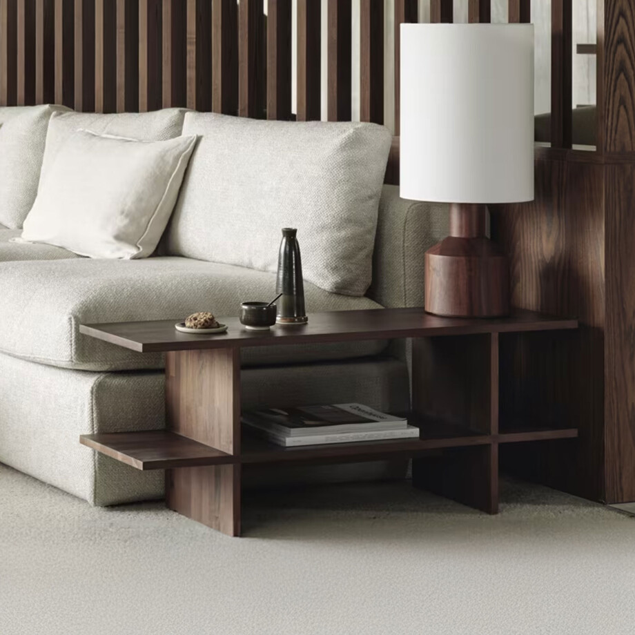 Ethnicraft Bijzettafel 'Kabuki' Gevernist Teakhout, 103 x 30cm, kleur Bruin Ethnicraft Bijzettafel 'Kabuki' Gevernist Teakhout, 103 x 30cm, kleur Bruin afbeelding 1