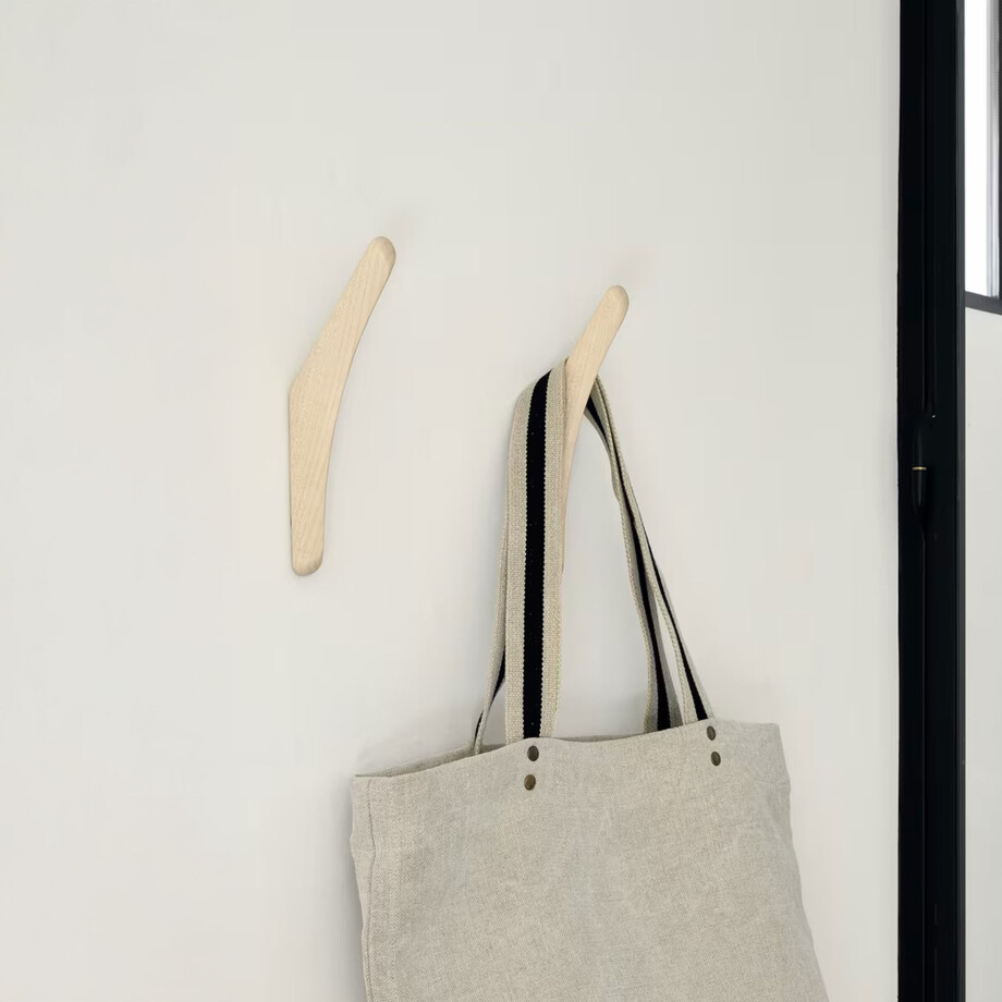 Ethnicraft Wandhaak 'PI' Mahoniehout, Set van 2 stuks, kleur Naturel afbeelding 1