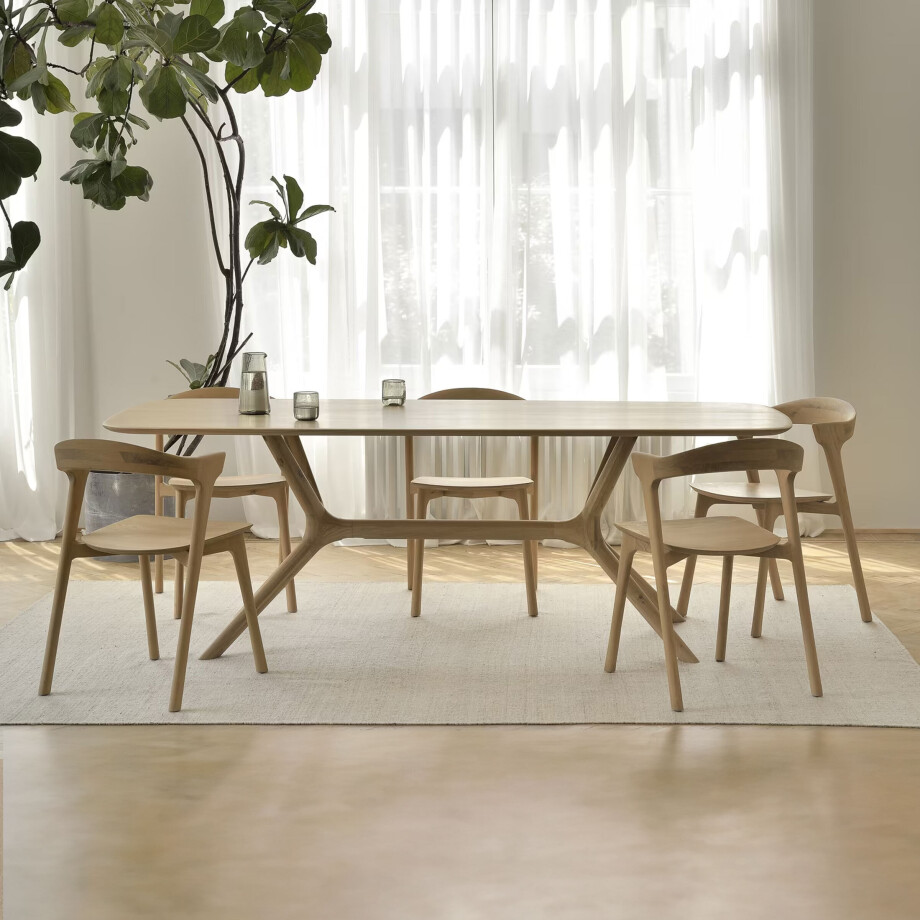 Ethnicraft Eettafel 'X' Geolied Eikenhout, 200 x 100cm afbeelding 