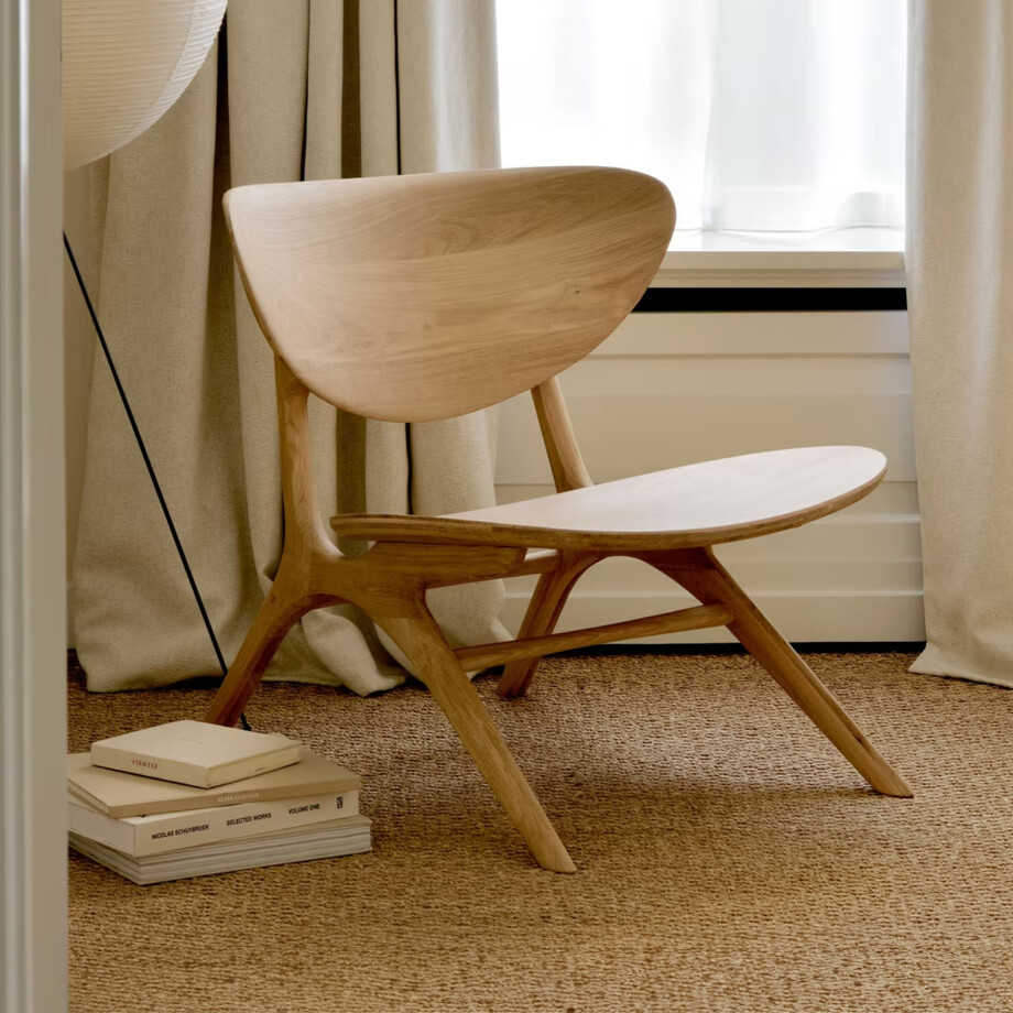 Ethnicraft Fauteuil 'Eye' Geolied Eikenhout, kleur Naturel afbeelding 1