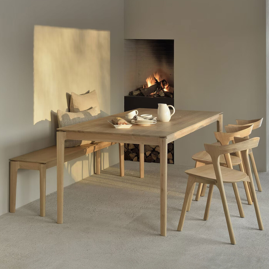 Ethnicraft Eettafel 'Bok' Geolied Eikenhout, 140 x 80cm afbeelding 