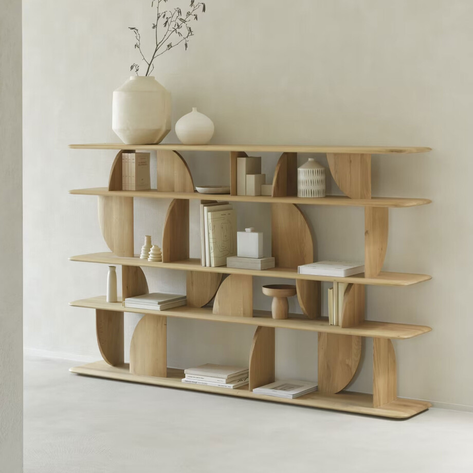 Ethnicraft Wandrek 'Geometric' Geolied Eikenhout, 130 x 210cm, kleur Naturel Ethnicraft Wandrek 'Geometric' Geolied Eikenhout, 130 x 210cm, kleur Naturel afbeelding 1