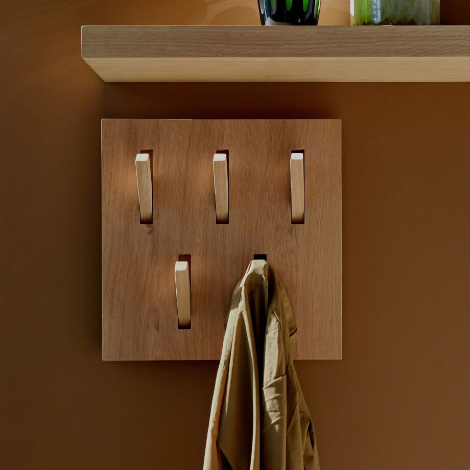 Ethnicraft Kapstok 'Utilitile' Eikenhout, Met 5 haken, kleur Naturel afbeelding 1