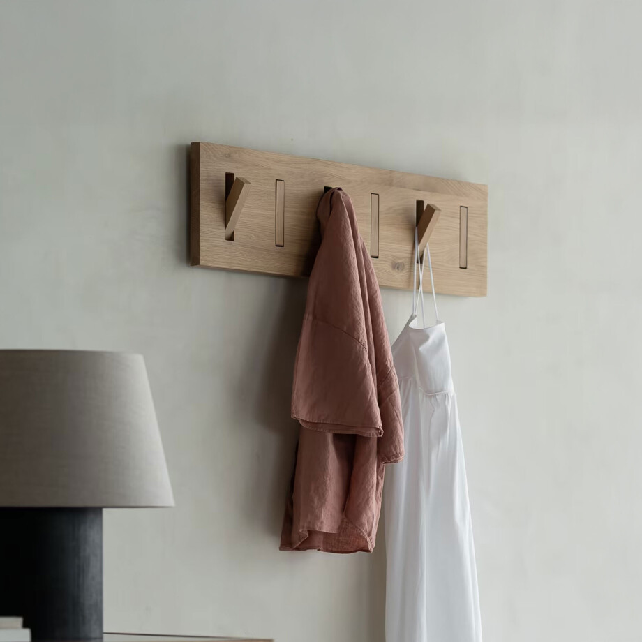 Ethnicraft Kapstok 'Utilitile' Eikenhout, Met 6 Haken, kleur Naturel afbeelding 1