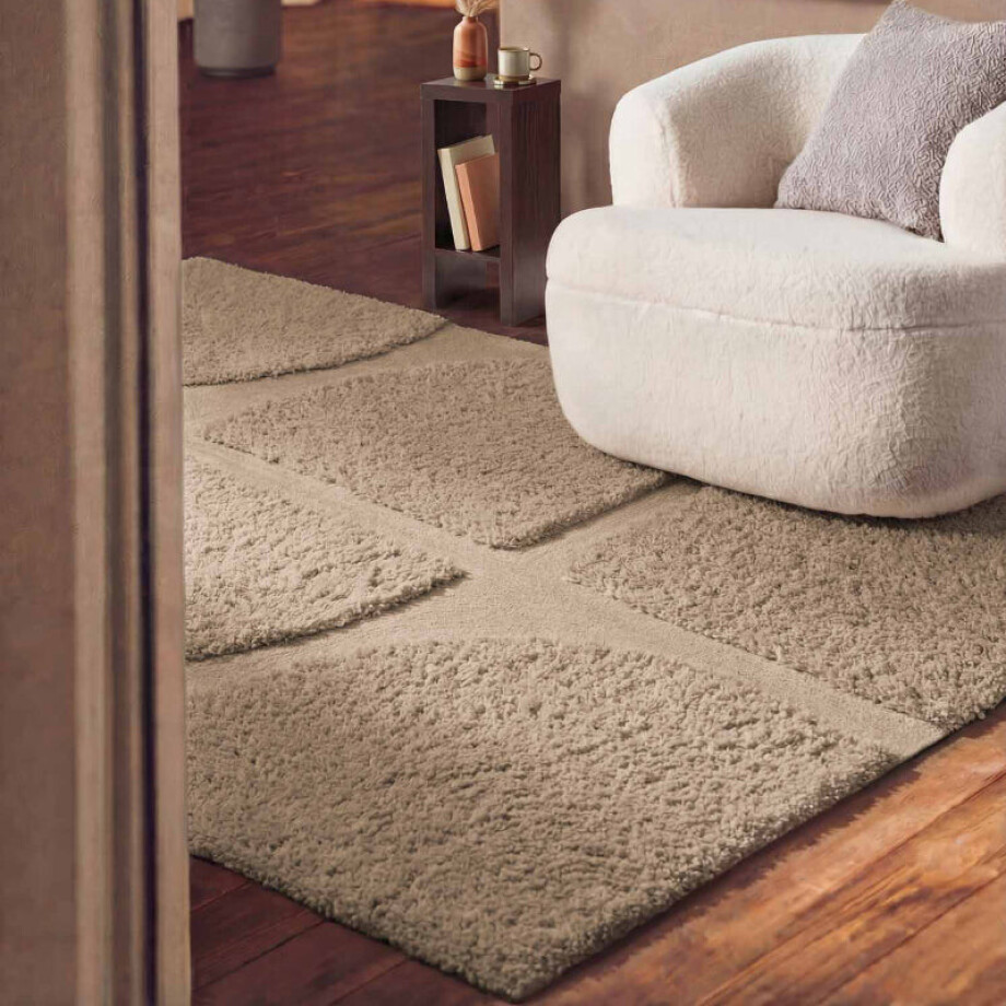 Vloerkleed Jasper Rechthoekig - Beige 150x80cm - Polyester - Dekbed-Discounter.nl Vloerkleed Jasper Rechthoekig - Beige 150x80cm - Polyester - Dekbed-Discounter.nl afbeelding
