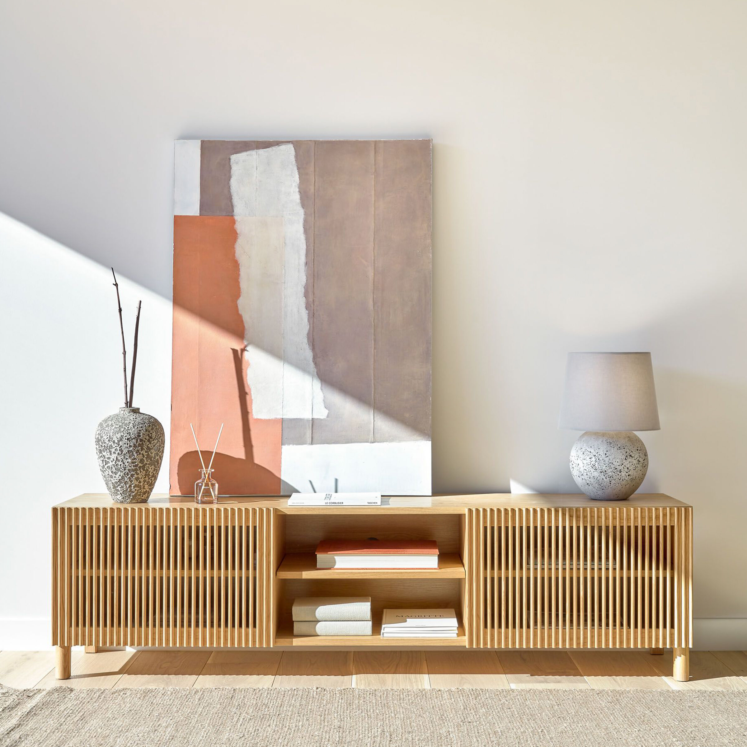 Kave Home TV-meubel 'Beyla' Eiken, 180cm afbeelding 