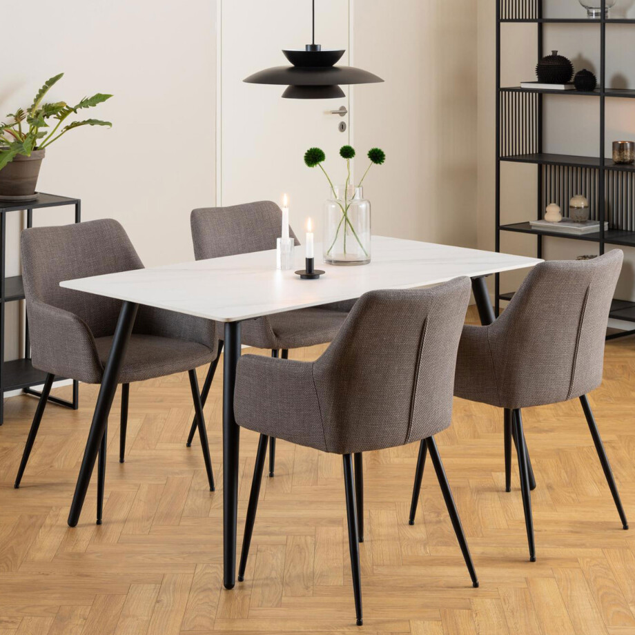 Bendt Eettafel 'Ib' Keramiek, 140 x 80cm, kleur Wit Bendt Eettafel 'Ib' Keramiek, 140 x 80cm, kleur Wit afbeelding 1