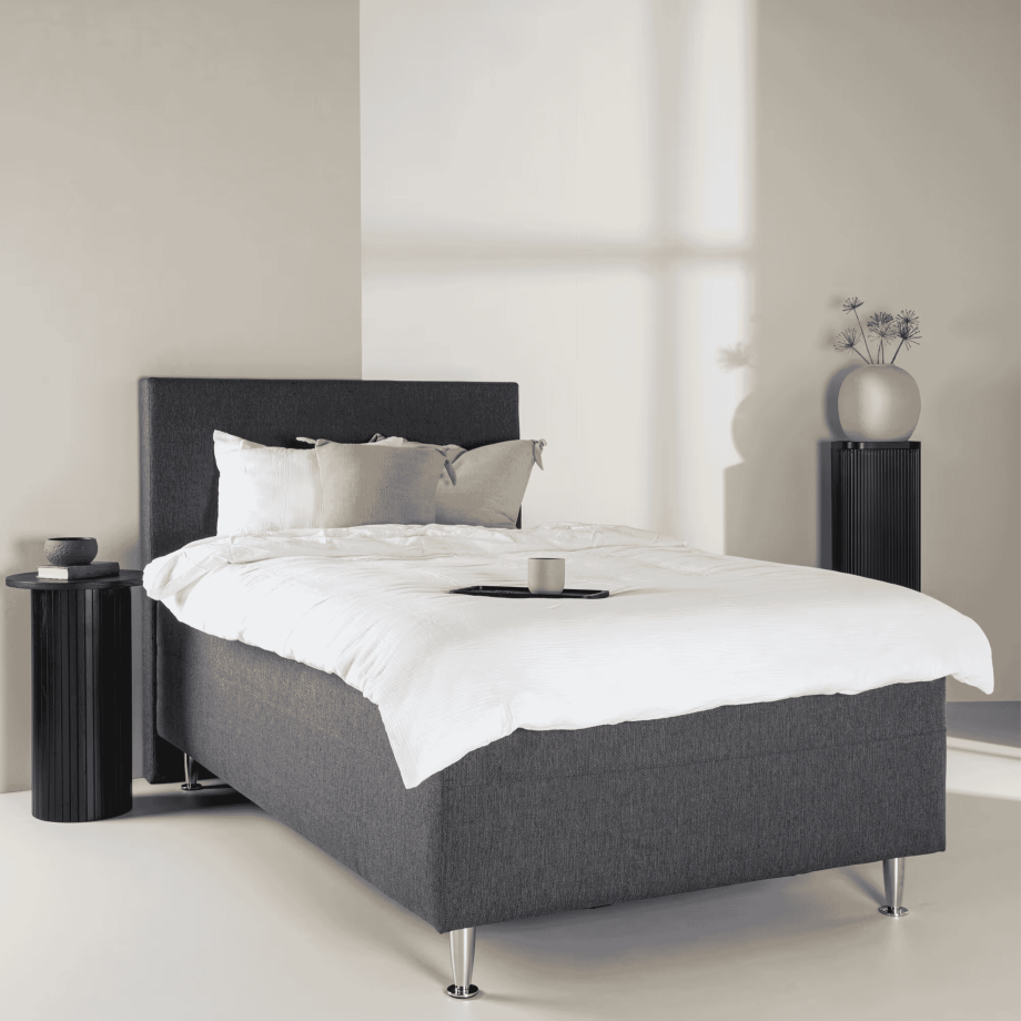 Nohr Bed 'Flecia' 120 x 200cm, kleur Donkergrijs afbeelding 1