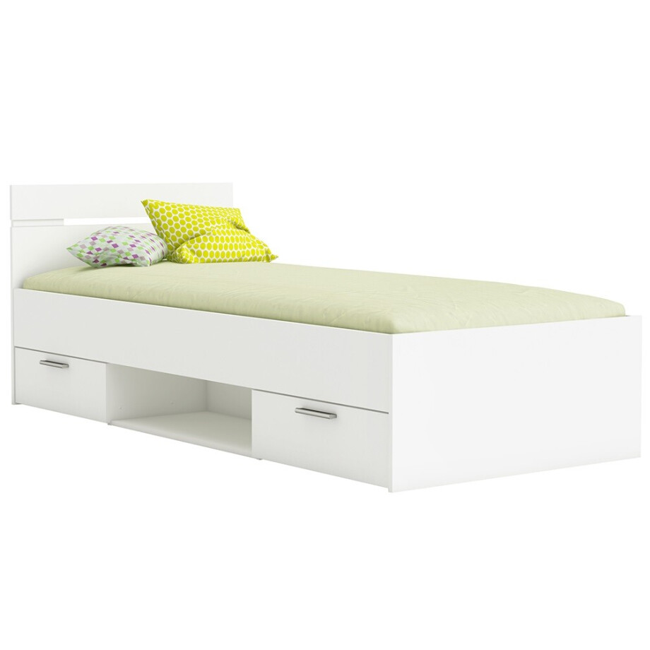Eenpersoonsbed Lotte 90x200 cm wit Eenpersoonsbed Lotte 90x200 cm wit afbeelding 1