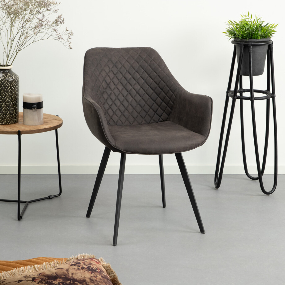 Sohome Eetkamerstoel 'Ayla' kleur Antraciet Sohome Eetkamerstoel 'Ayla' kleur Antraciet afbeelding 1