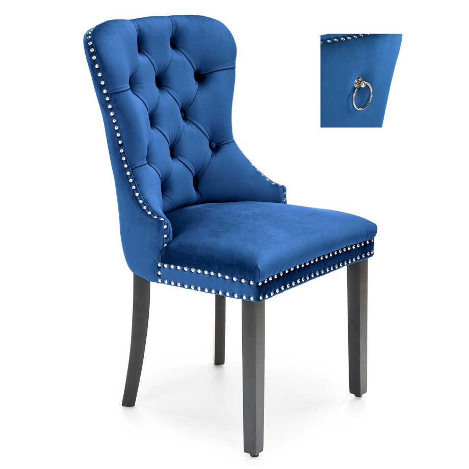 Eetkamerstoel Miya in Blauw/Zwart afbeelding 1