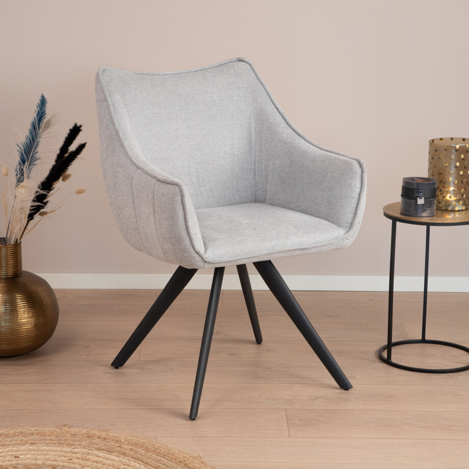 Tower Living Eetkamerstoel 'Riviera' kleur Lichtgrijs Tower Living Eetkamerstoel 'Riviera' kleur Lichtgrijs afbeelding 1