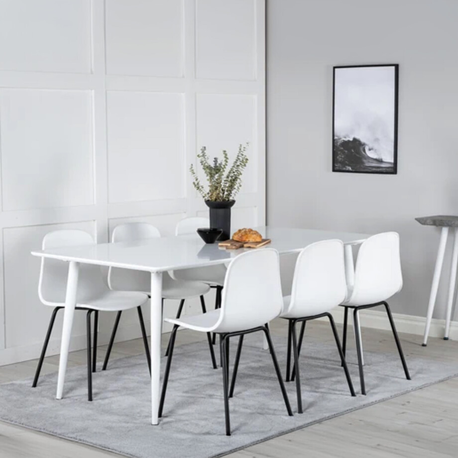 Nohr Eettafel 'Austina' MDF, 180 x 90cm, kleur Wit Nohr Eettafel 'Austina' MDF, 180 x 90cm, kleur Wit afbeelding 1