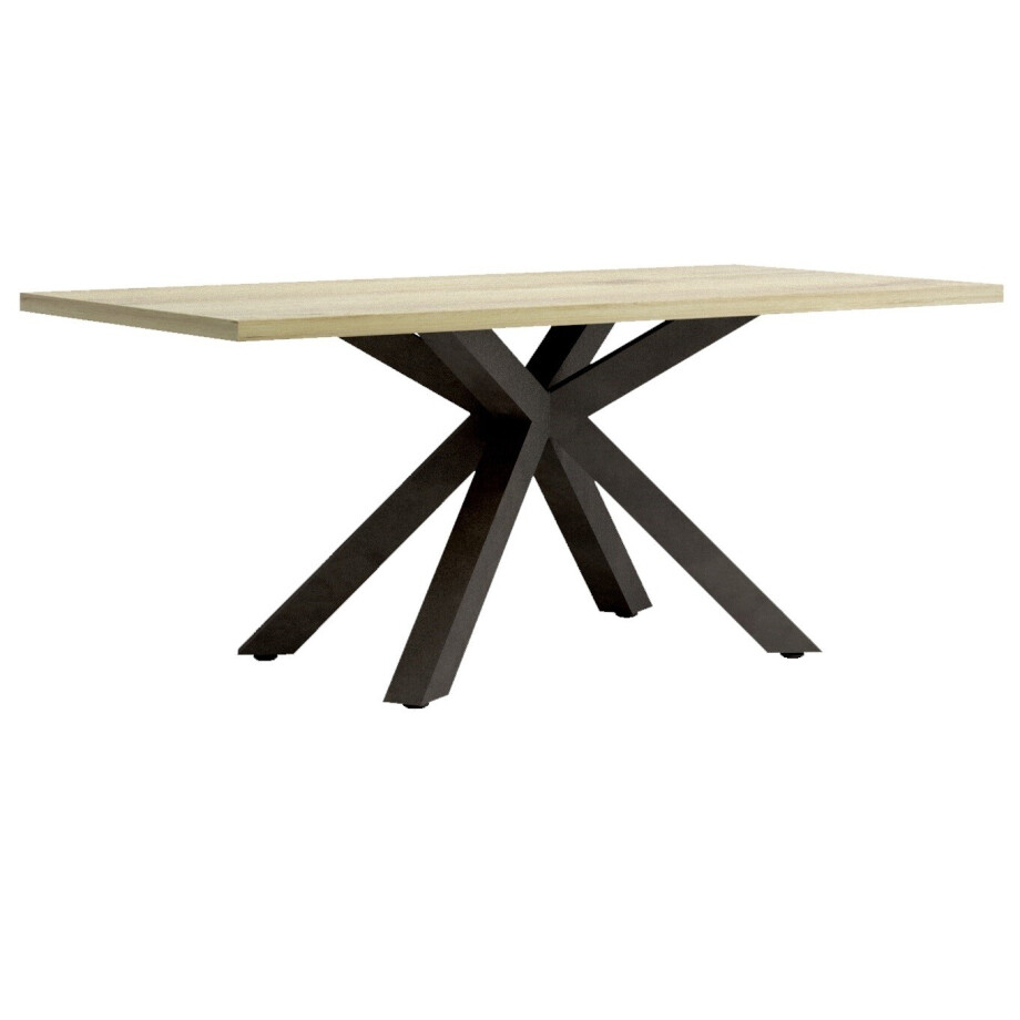 Eettafel Baxter Spin poot centraal 180x90 cm eiken met antraciet Eettafel Baxter Spin poot centraal 180x90 cm eiken met antraciet afbeelding 1