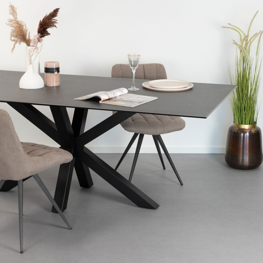 Sohome Eettafel 'Parker' Keramiek, 160 x 90cm, kleur Zwart afbeelding 1