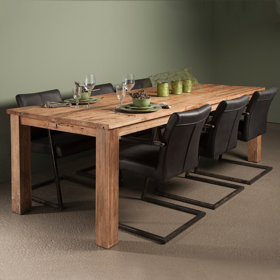 Eettafel 'Lorenzo' Driftwood teak, 200 x 100cm afbeelding 