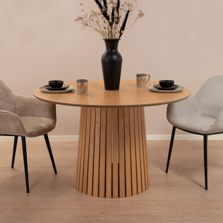 Sohome Ronde Eettafel 'Olivier' Eiken, 120cm, kleur Naturel Sohome Ronde Eettafel 'Olivier' Eiken, 120cm, kleur Naturel afbeelding 1