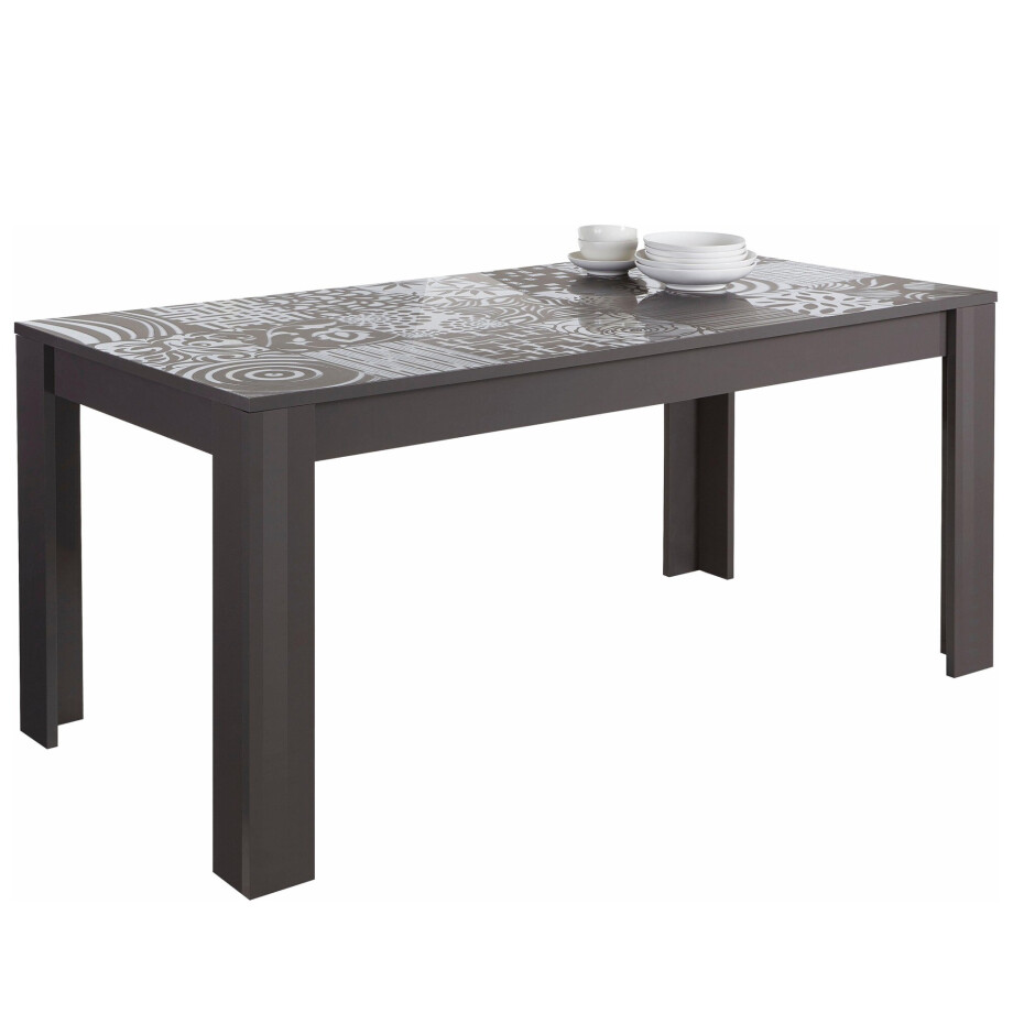 Eettafel Miro 180 cm breed in hoogglans grijs Eettafel Miro 180 cm breed in hoogglans grijs afbeelding 1