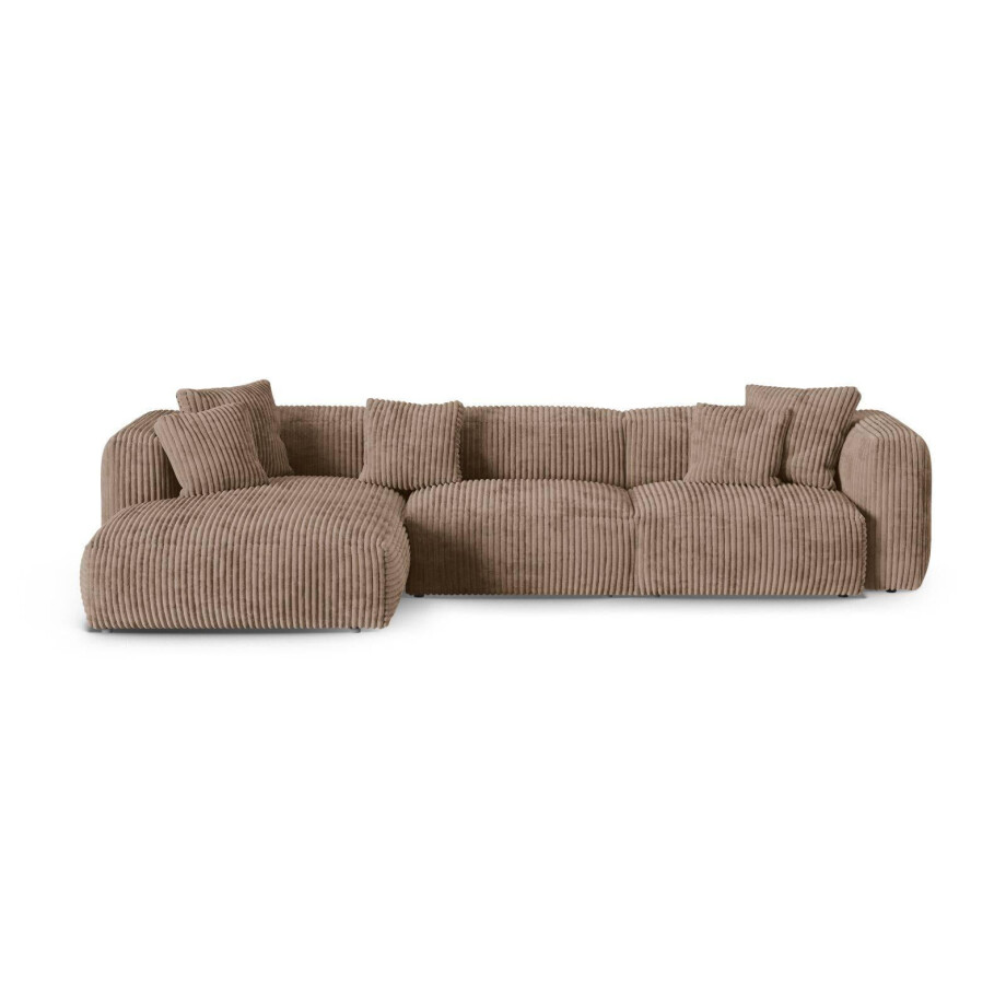 Modulaire hoekbank Martina links ribstof | Micadoni Home afbeelding 1