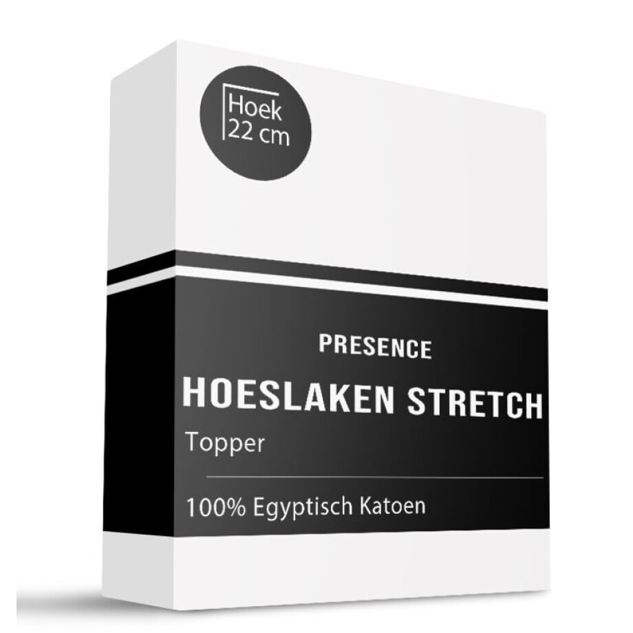 Topper Hoeslaken - Egyptisch Katoen Stretch - Wit - 190x200 cm - Wit - Presence - Dekbed-Discounter.nl afbeelding 