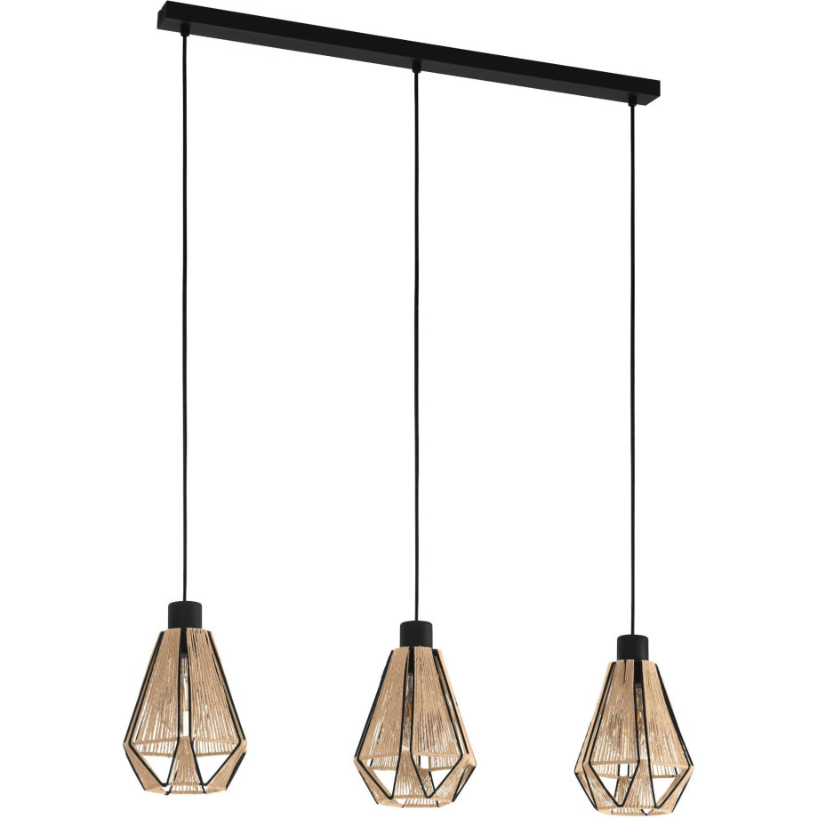 EGLO Hanglamp ADWICKLE Hanglamp in zwart van staal - excl. E27 - 3X40W (1 stuk) afbeelding 1