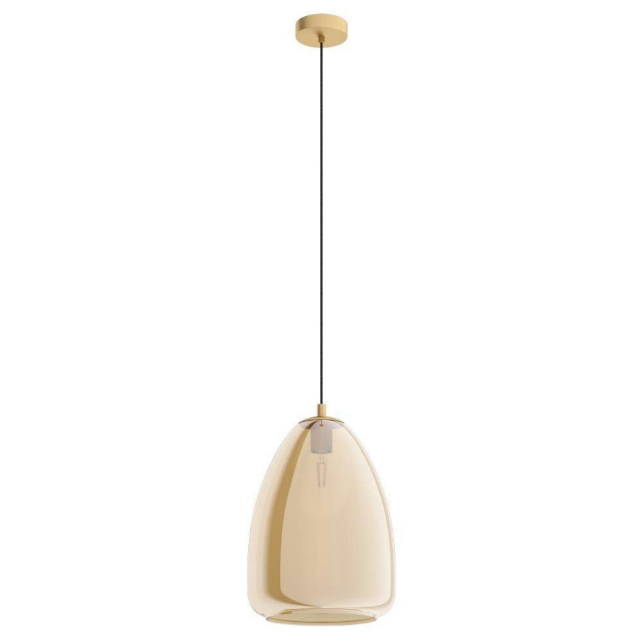 EGLO Hanglamp ALOBRASE Hanglamp eettafel van metaal en beslagen glas, E27, Ø 30 cm (1 stuk) afbeelding 1