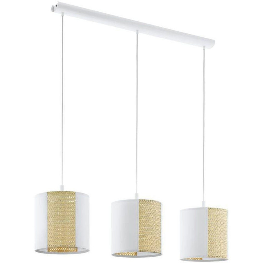 EGLO Hanglamp Arnhem wit / l 102 x h 110 x b 24 cm / van zeegras en sterk papier (1 stuk) afbeelding 1