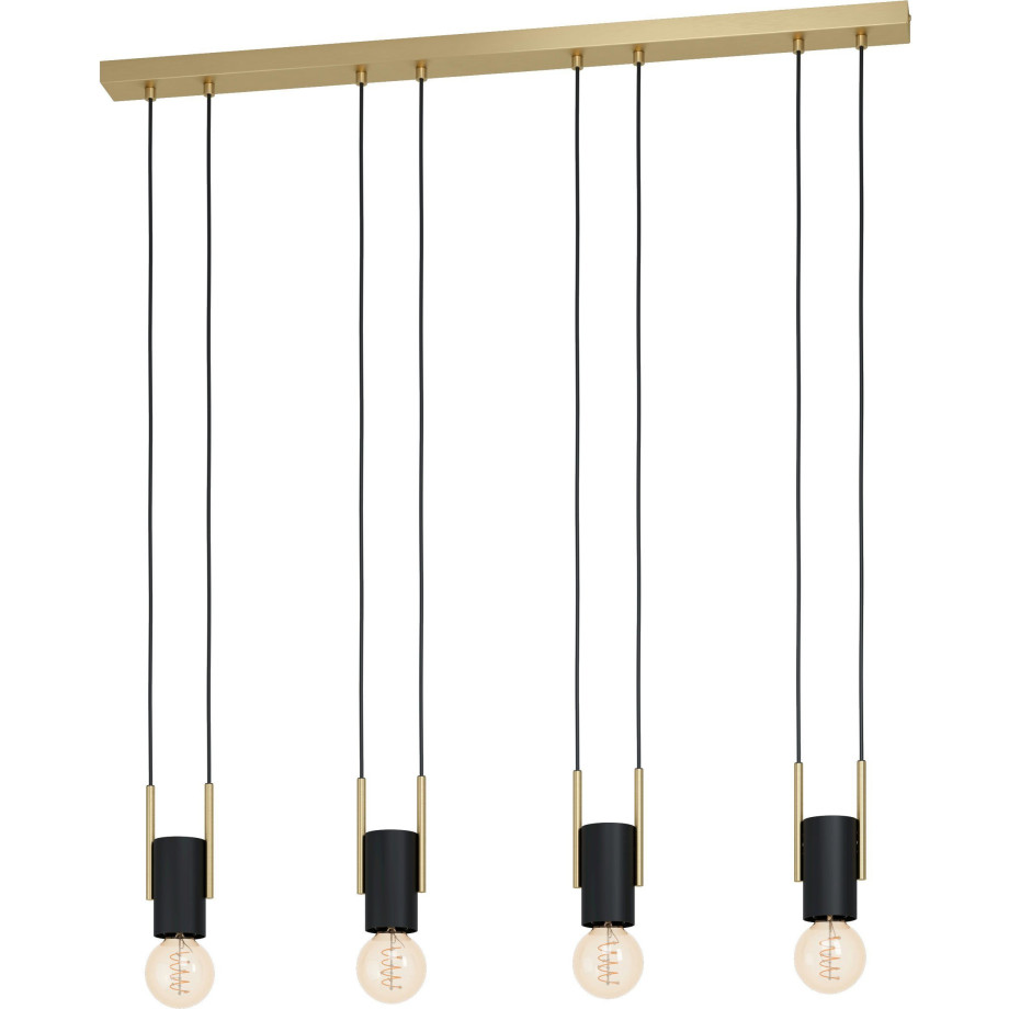 EGLO Hanglamp BITACHITO Hanglamp in zwart en messing van staal - excl. E27 - 40W (1 stuk) afbeelding 1