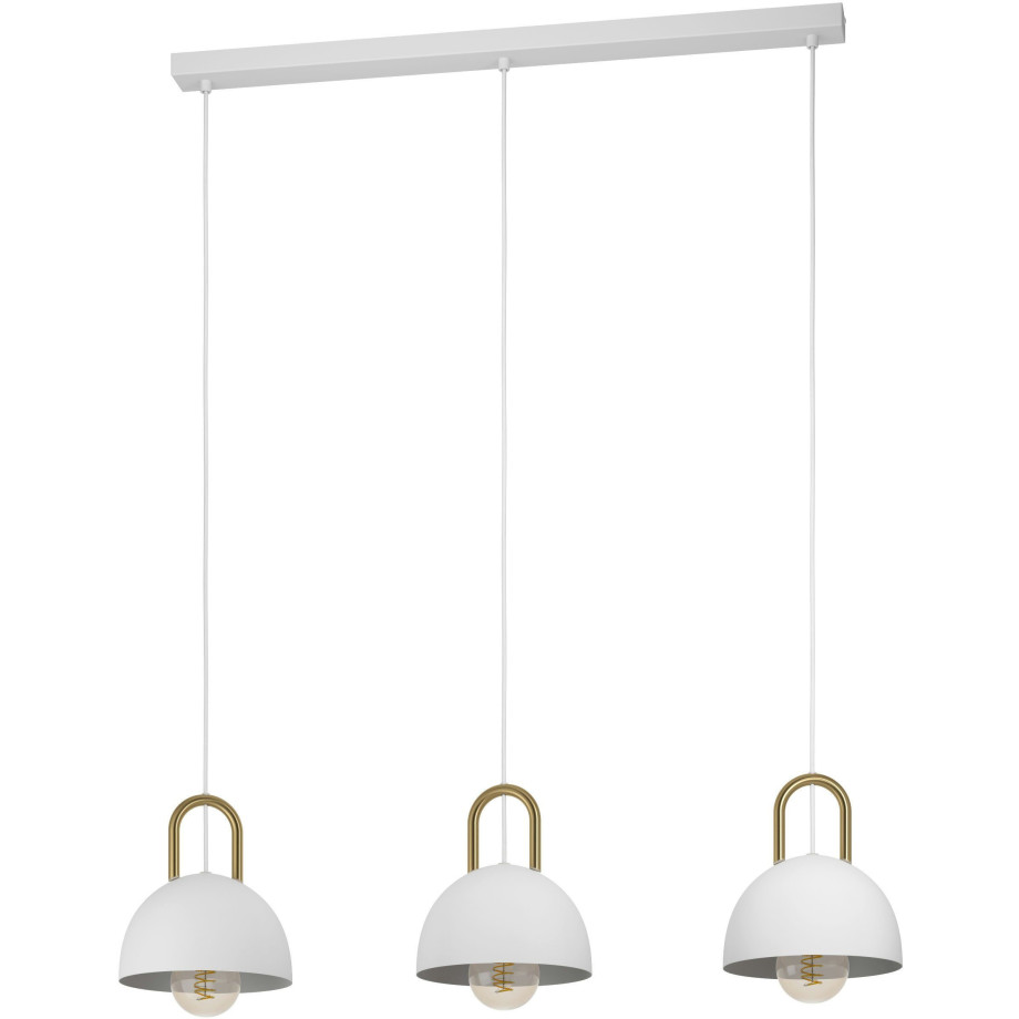 EGLO Hanglamp CALMANERA Hanglamp in wit en messing van staal - excl. E27 - 40W (1 stuk) afbeelding 1