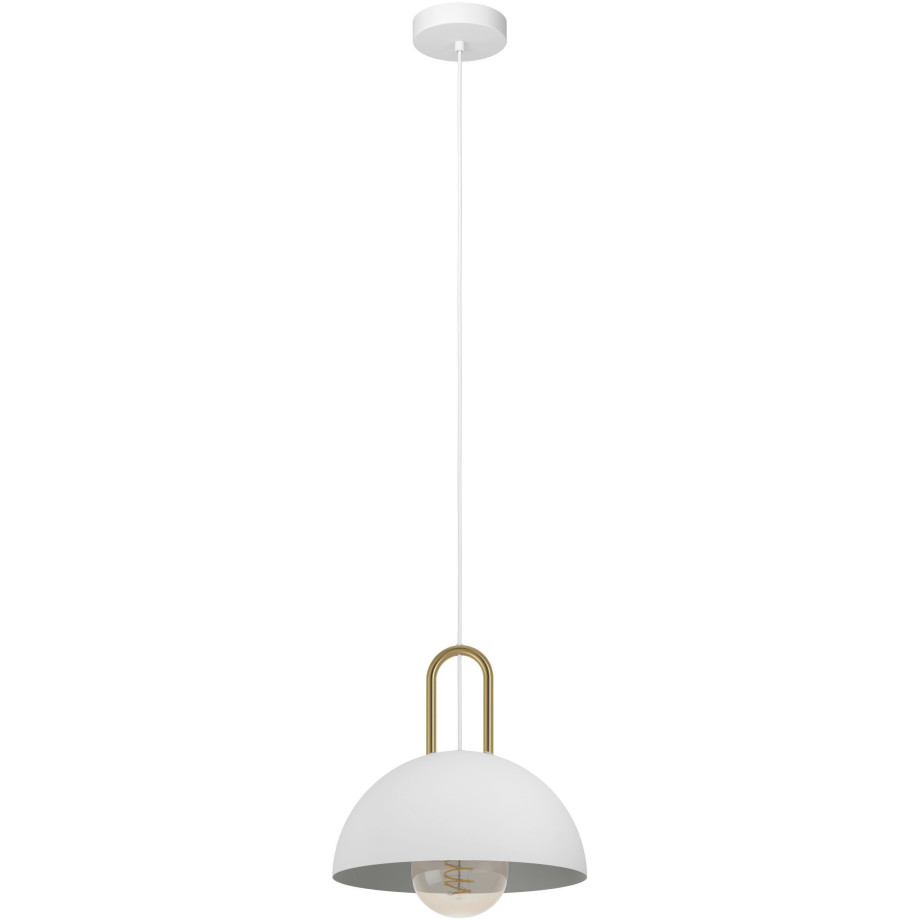 EGLO Hanglamp CALMANERA Hanglamp in wit en messing van staal - excl. E27 - 40W (1 stuk) afbeelding 1