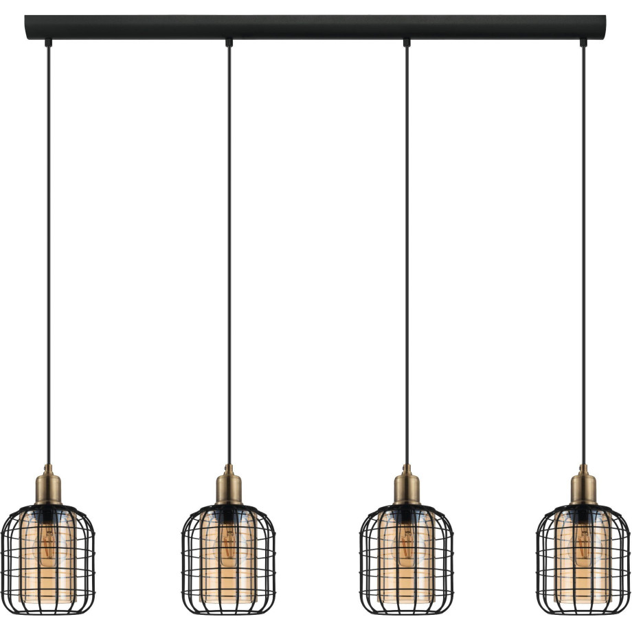 EGLO Hanglamp CHISLE Hanglamp in bruin en zwart van staal - excl. E27 - 40W (1 stuk) afbeelding 1