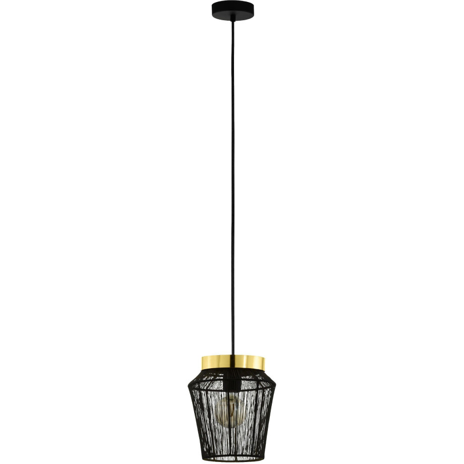 EGLO Hanglamp ESCANDIDOS Hanglamp in zwart en messing van staal - excl. E27 - 40W (1 stuk) afbeelding 1