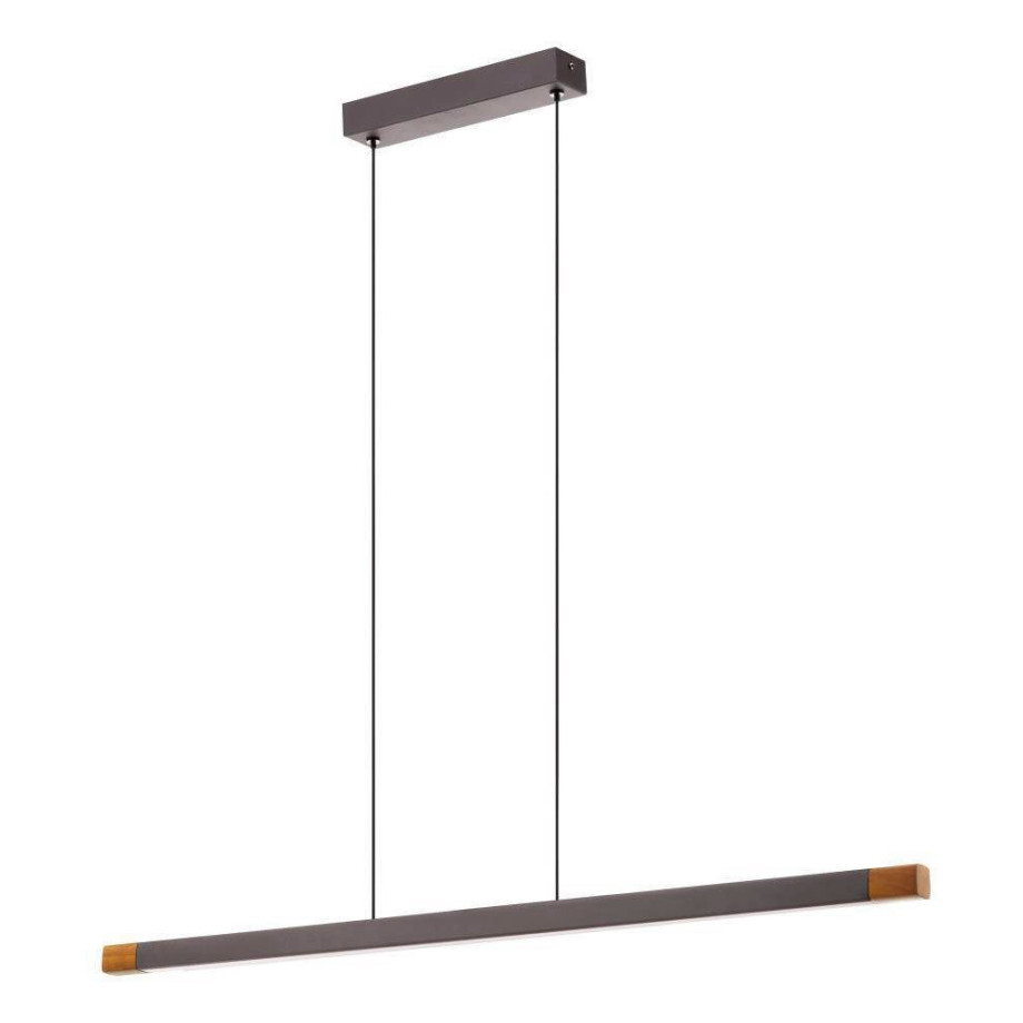 EGLO Hanglamp LISCIANA FSCM70HB, aluminium in bruin en hout in walnoot-look, lamp, 87,5 cm (1 stuk) afbeelding 1