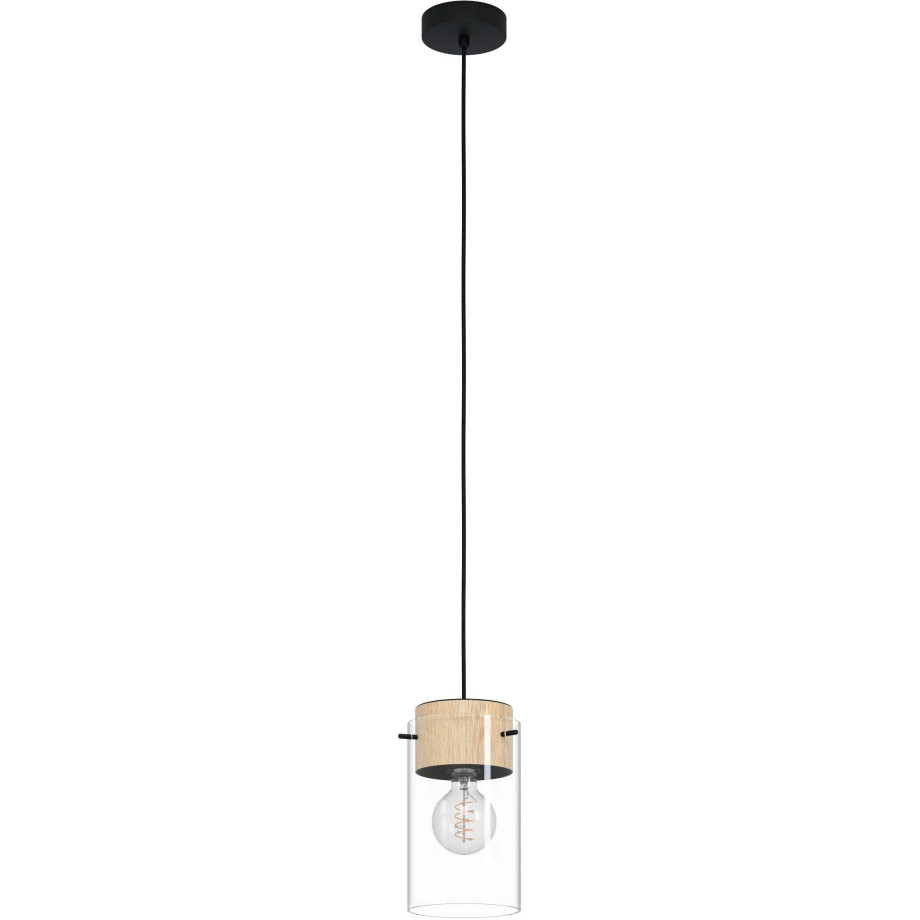 EGLO Hanglamp MADRESELVA Hanglamp in zwart van staal - excl. E27 - 1X28W (1 stuk) afbeelding 1