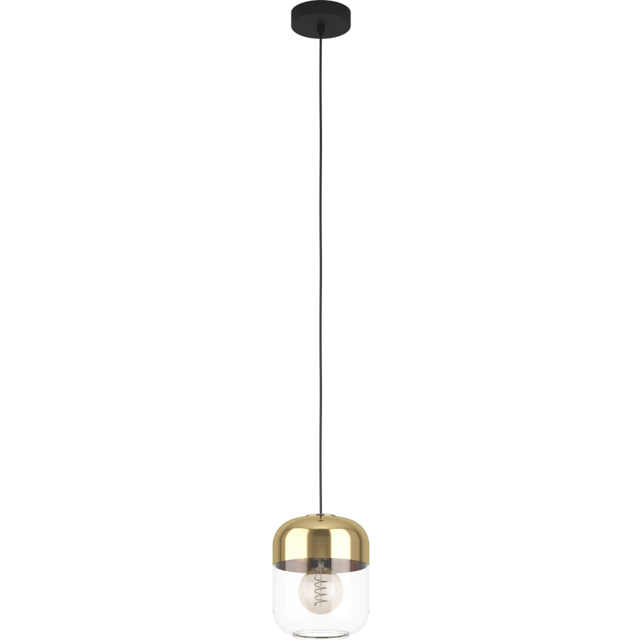 EGLO Hanglamp MARYVILLA Hanglamp in zwart en bruin van staal - excl. E27 - 40W (1 stuk) afbeelding 1