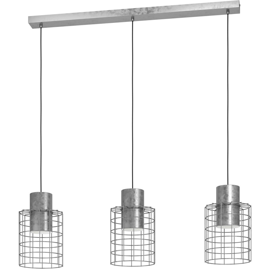 EGLO Hanglamp MILLIGAN Hanglamp in zilver en wit van staal - excl. E27 - 40W (1 stuk) afbeelding 1