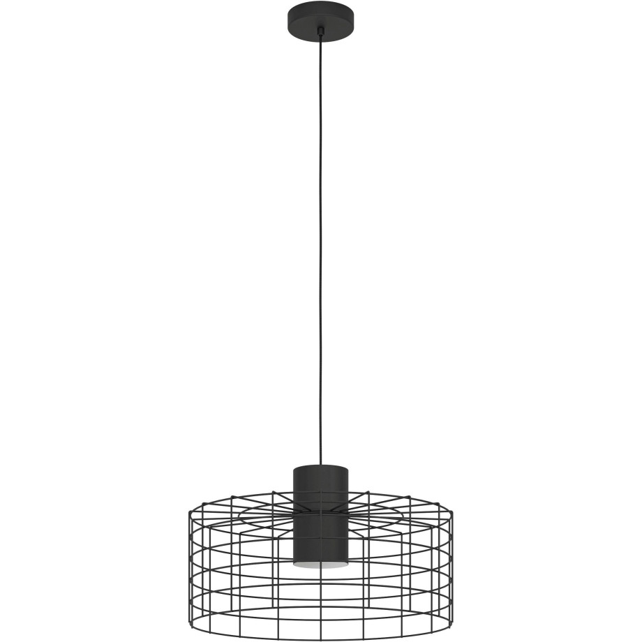 EGLO Hanglamp MILLIGAN Hanglamp in zwart en wit van staal - excl. E27 - 40W (1 stuk) afbeelding 1