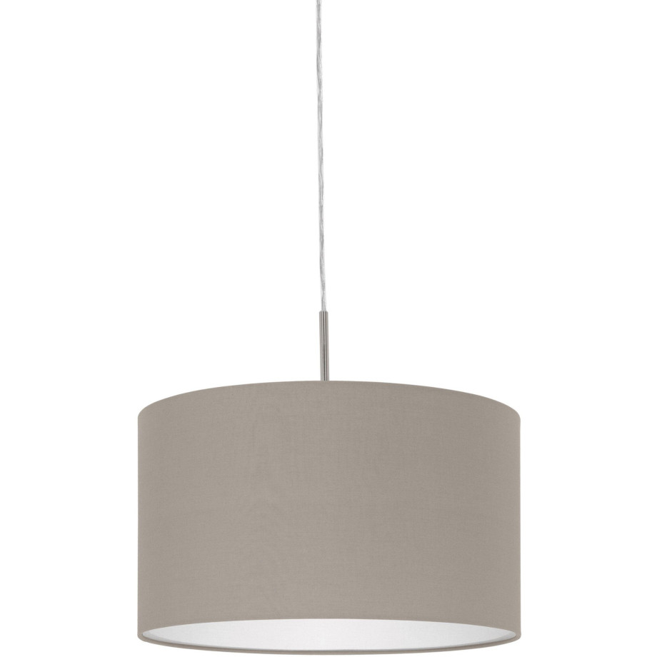 EGLO Hanglamp PASTERI nikkel-mat / ø 38 x h 110 cm / hanglamp van stof afbeelding 1