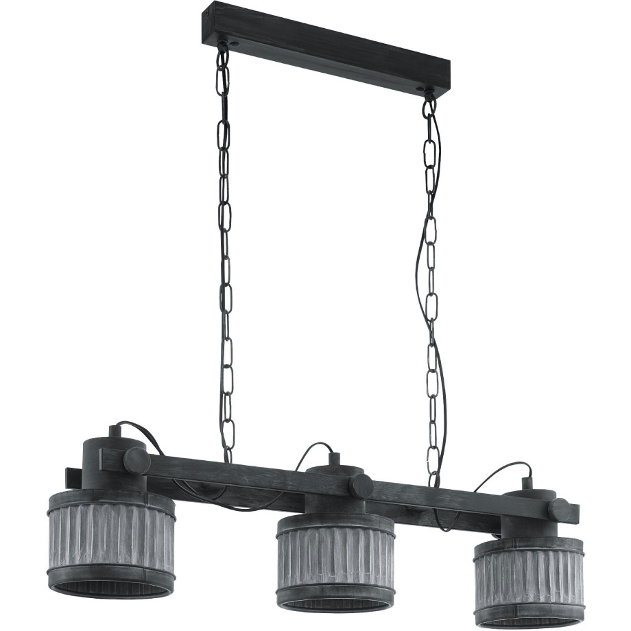 EGLO Hanglamp TURROCK Hanglamp in grijs en zwart van staal - excl. E27 - 28W (1 stuk) afbeelding 1