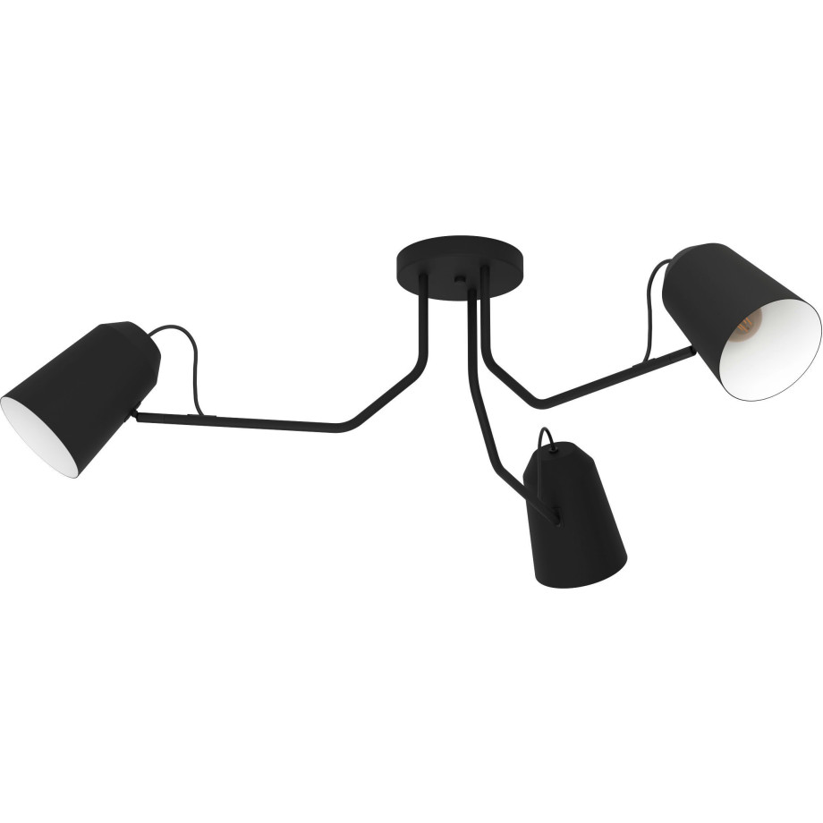 EGLO Plafondlamp LORETO Plafondlamp in zwart en wit van staal - excl. E27 - 25W (1 stuk) afbeelding 1