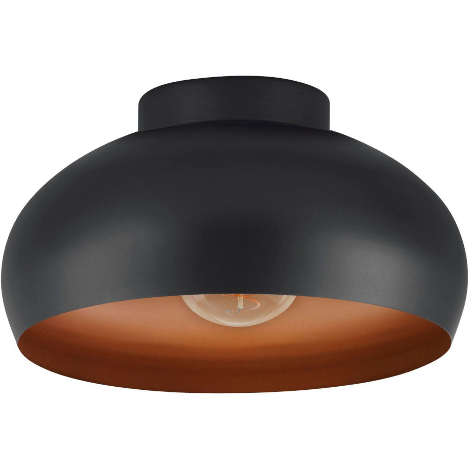 EGLO Plafondlamp MOGANO 2 Plafondlamp in zwart en koper van staal - excl. E27 - 1X40W (1 stuk) afbeelding 1