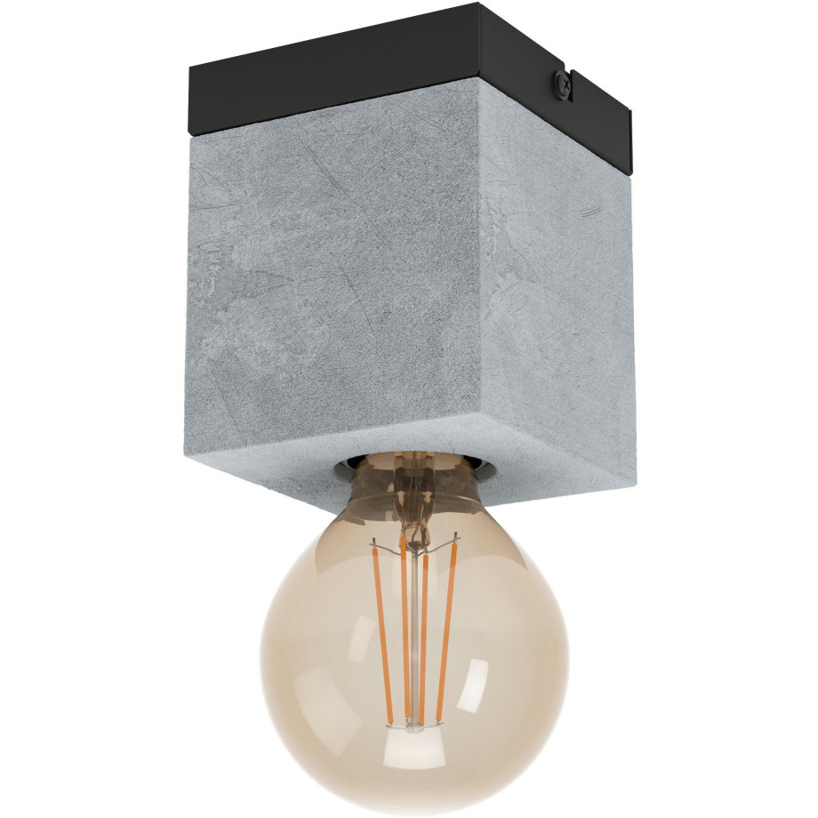 EGLO Plafondlamp PRESTWICK 3 Plafondlamp in zwart van staal - excl. E27 - 40W (1 stuk) afbeelding 1