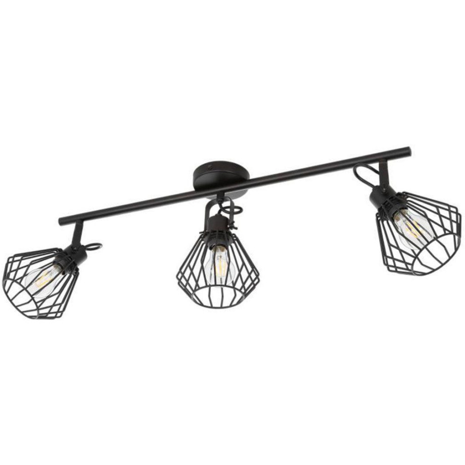 EGLO Plafondspot TABILLANO Plafondlamp, staal, zwart, keukenlamp, spots met E27 fitting (1 stuk) afbeelding 1