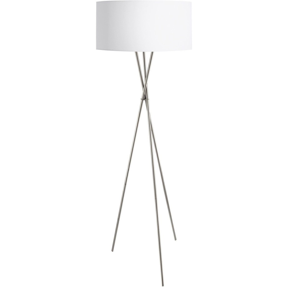 EGLO Staande lamp FONDACHELLI wit nikkel / ø 51 x h 151,5 cm / hoogwaardige staande lamp afbeelding 1