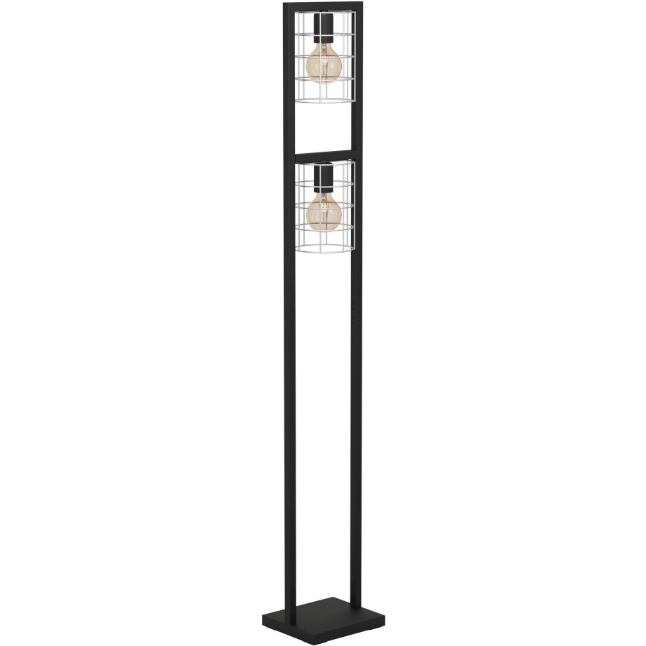 EGLO Staande lamp JUBILY Vloerlamp in zwart van staal - excl. E27 - 2X40W (1 stuk) afbeelding 1