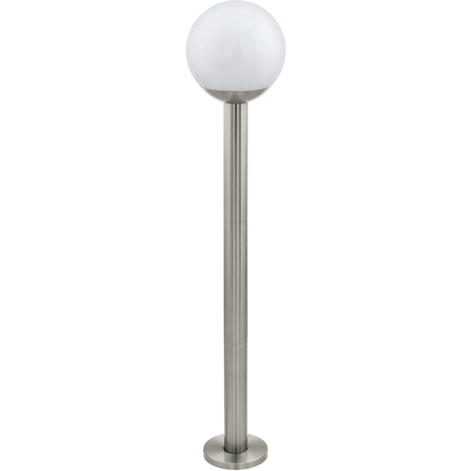 EGLO Staande lamp NISIA-Z Vloerlamp in zilver van roestvrij staal - incl. E27 - 1X9W (1 stuk) afbeelding 1