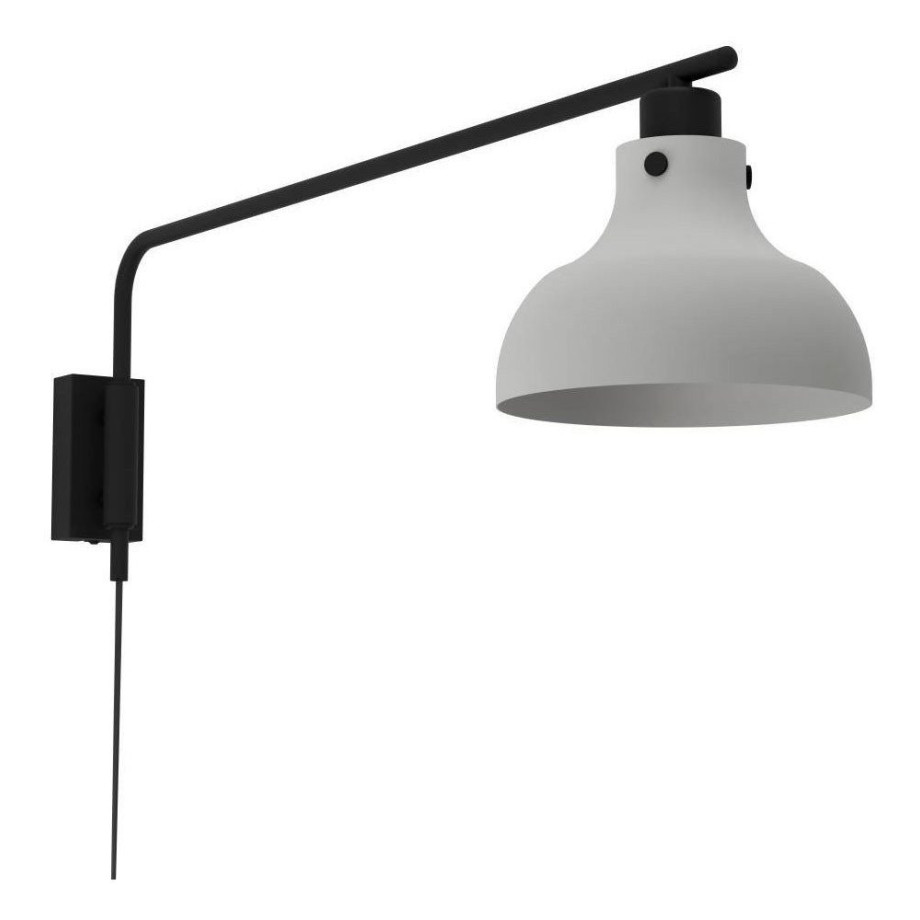 EGLO Wandlamp MATLOCK Wandlamp met draaibare arm van metaal in grijs en zwart, E27 fitting (1 stuk) afbeelding 1