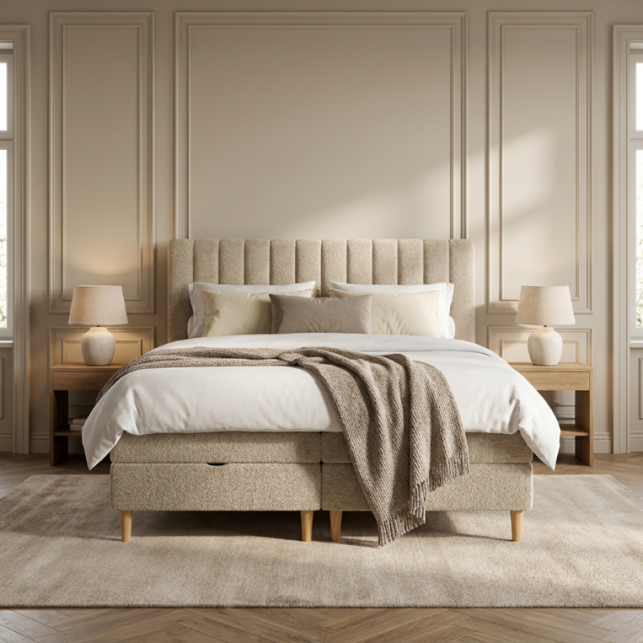 1-Persoons Elektrische Boxspring Met Opbergruimte Savoy - Beige 90x200 Cm - - Inclusief Topper - Dekbed-Discounter.nl 1-Persoons Elektrische Boxspring Met Opbergruimte Savoy - Beige 90x200 Cm - - Inclusief Topper - Dekbed-Discounter.nl afbeelding