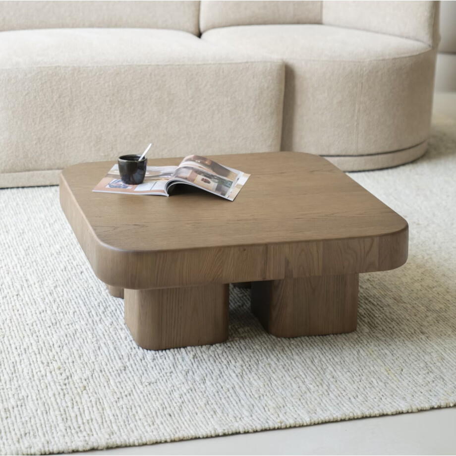 Eleonora Salontafel 'Harmonie' Eiken, 80 x 80cm, kleur Bruin afbeelding 1